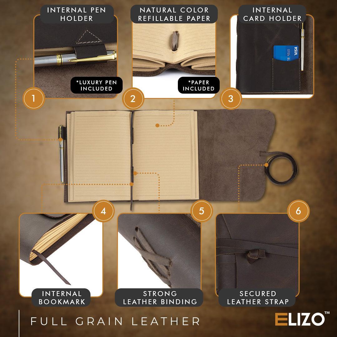 Large Leather Journal - Elizo