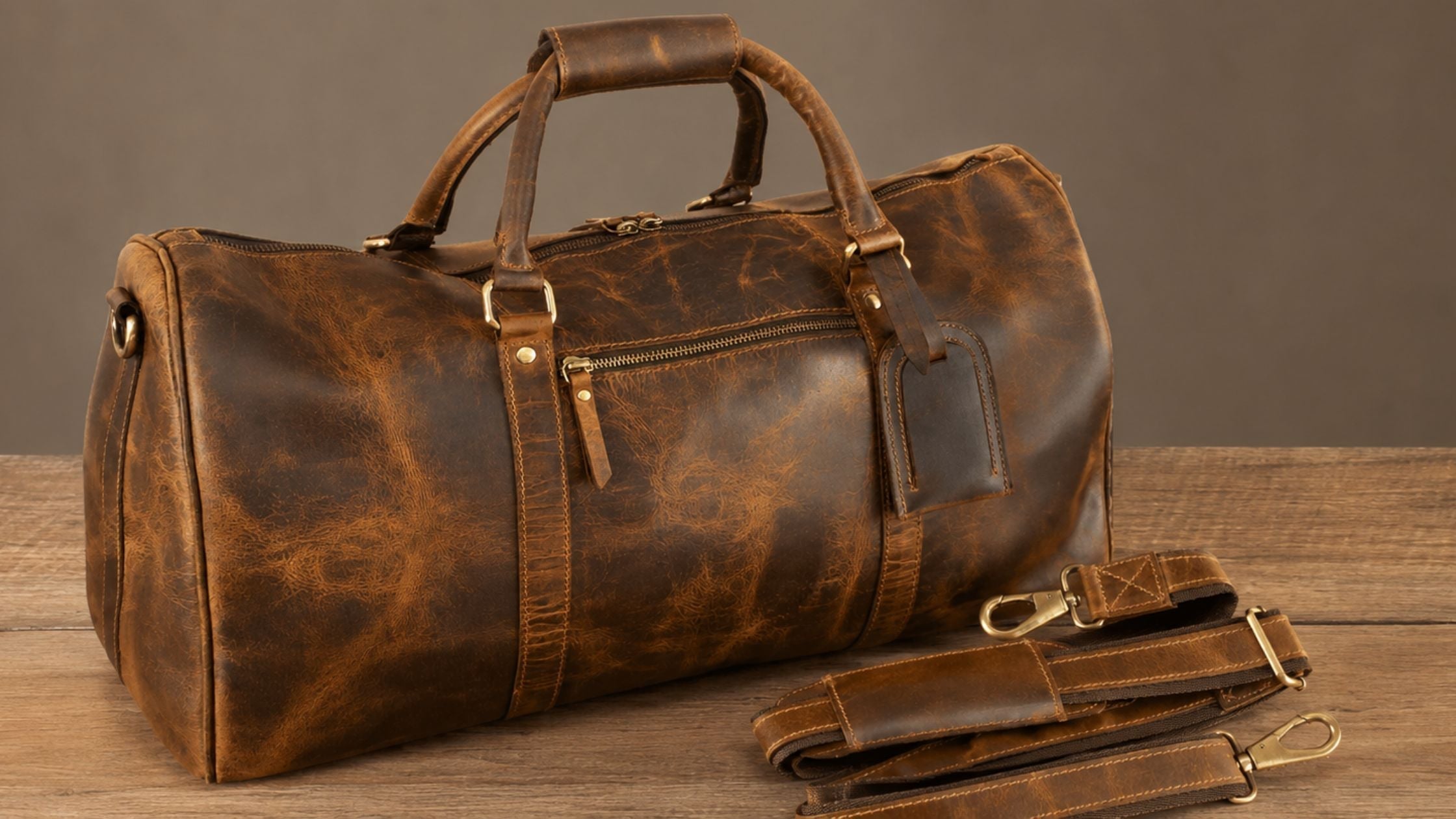 Full Grain Leather Duffle Bag