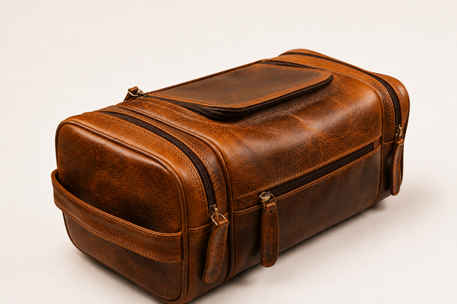 Full Grain Leather Toiletry Bag