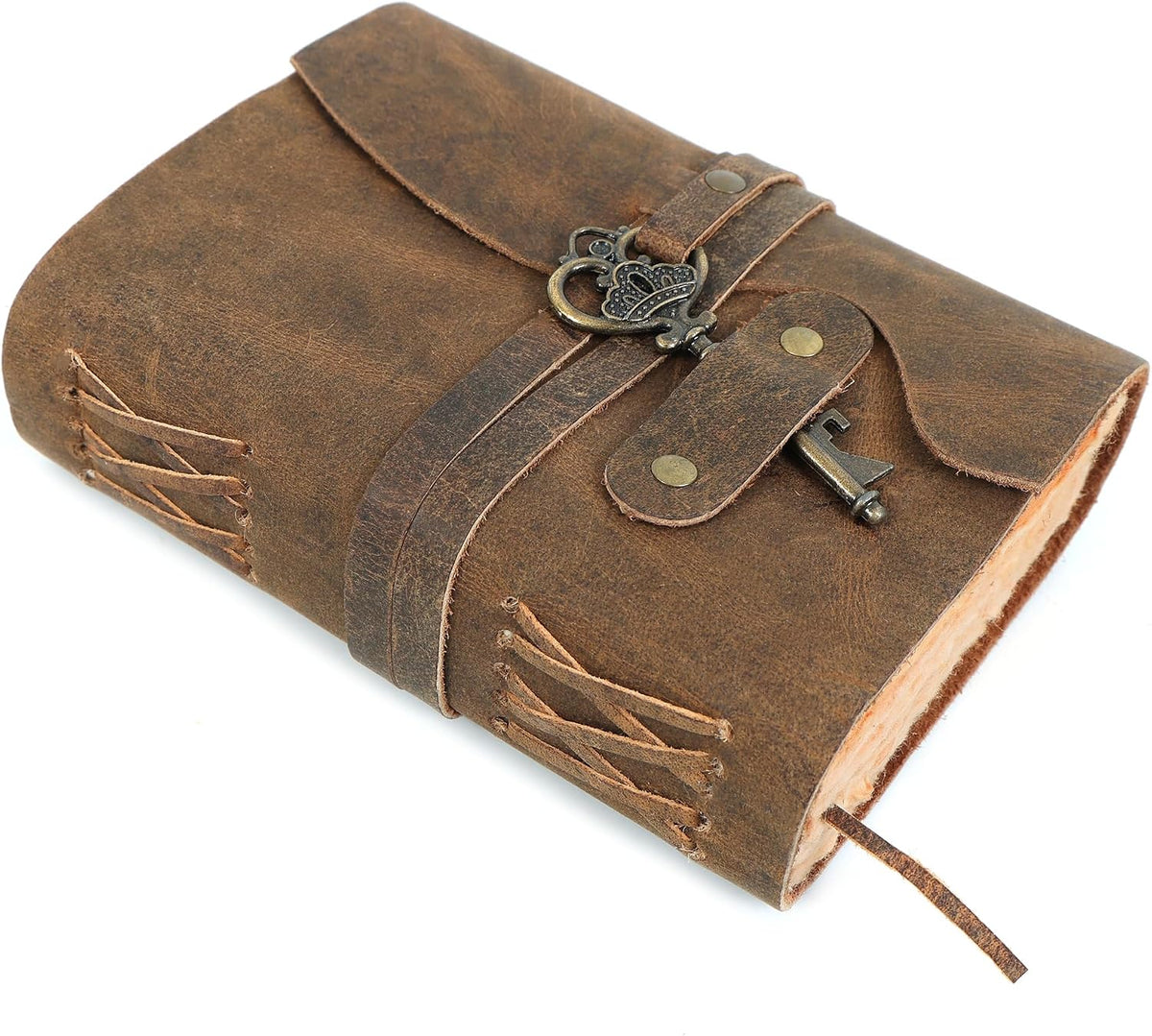 Leather Journal (4X6) - Key Closure - Teak Brown