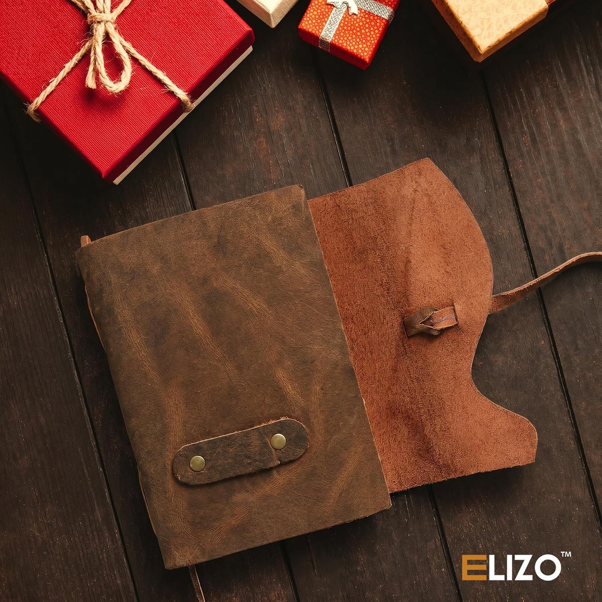 Leather Journal (4X6) - Key Closure - Teak Brown