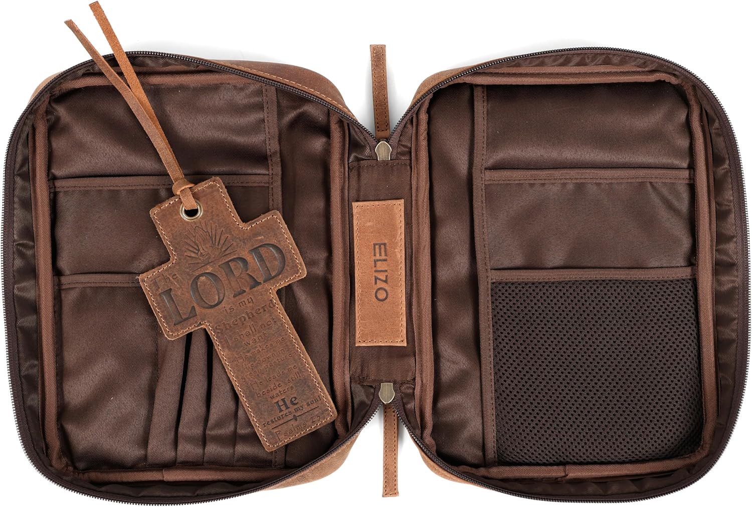 Study Bible Cover with Psalm 23 Cross Tag