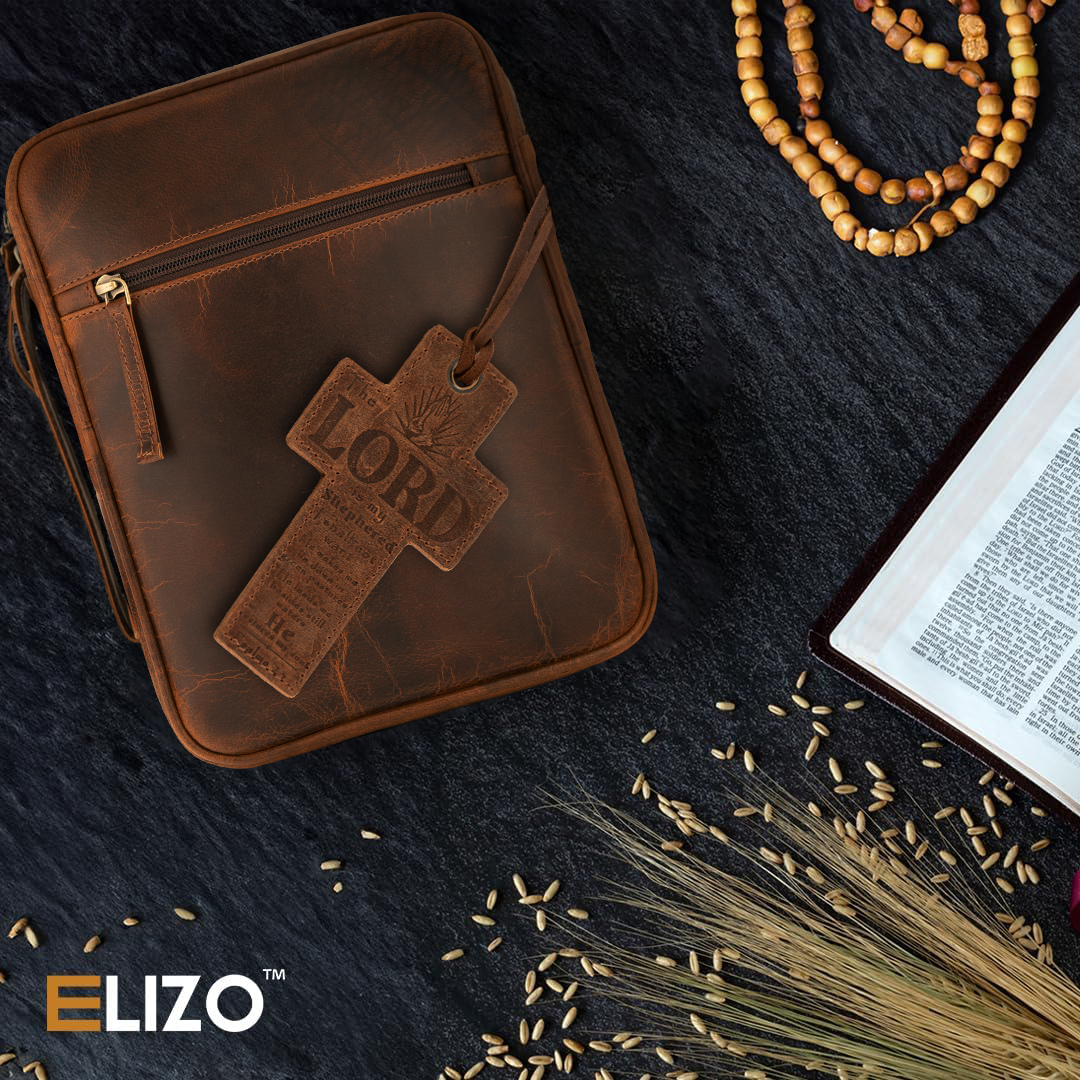 Large Leather Bible Case - Elizo