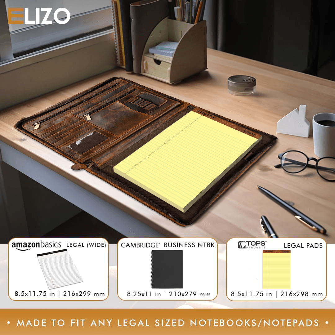 Premium Leather Portfolio Organizer - Elizo