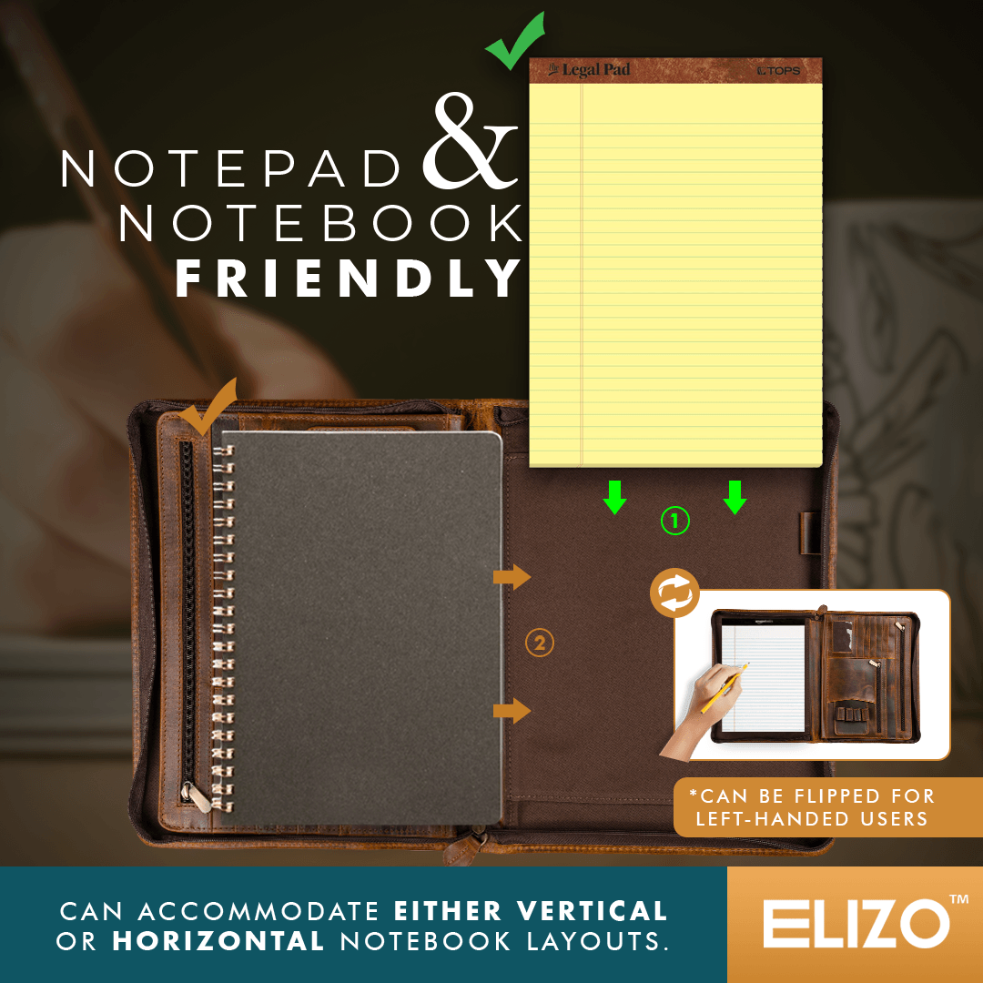 Premium Leather Portfolio Organizer - Elizo