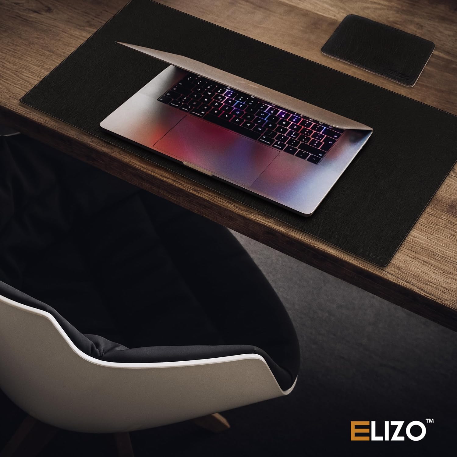 Leather Desk Mat Set (3mm) Double layer (Vintage Black)