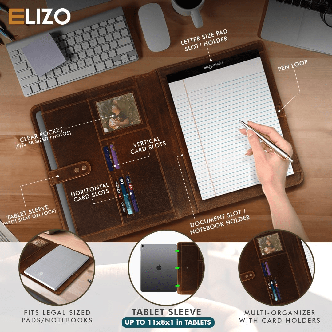 Leather Portfolio Organizer - Elizo