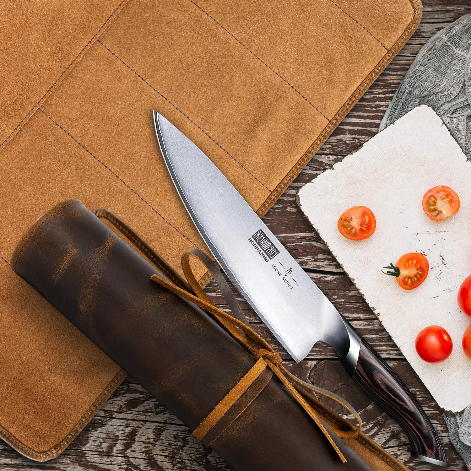 Full Grain Leather Knife Roll for Chefs (6 Slot)