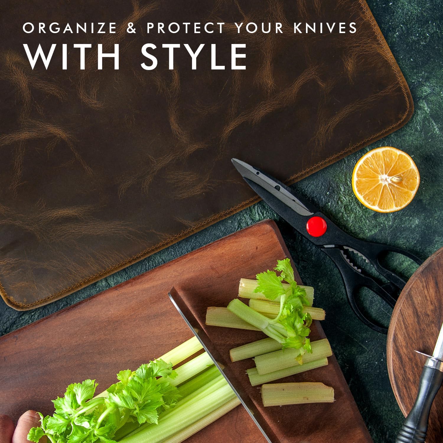 Full Grain Leather Knife Roll for Chefs (6 Slot)