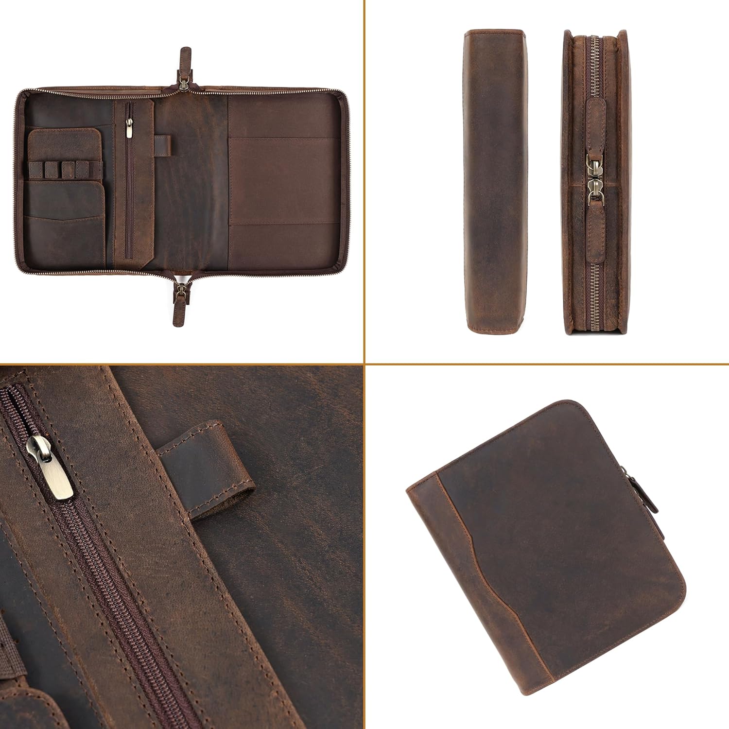 A5 Leather Portfolio & Notebook Cover (Coffee)