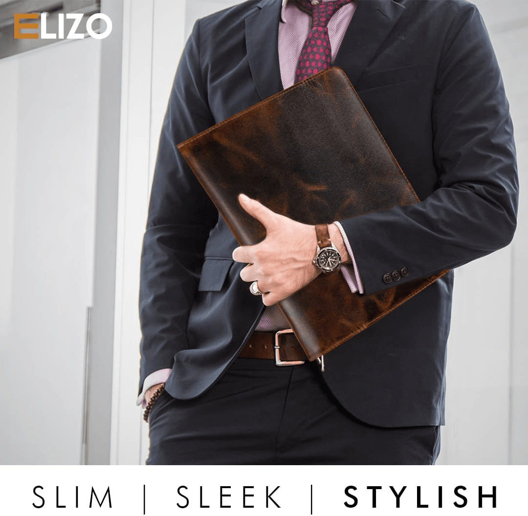 Premium Leather Portfolio Organizer - Elizo