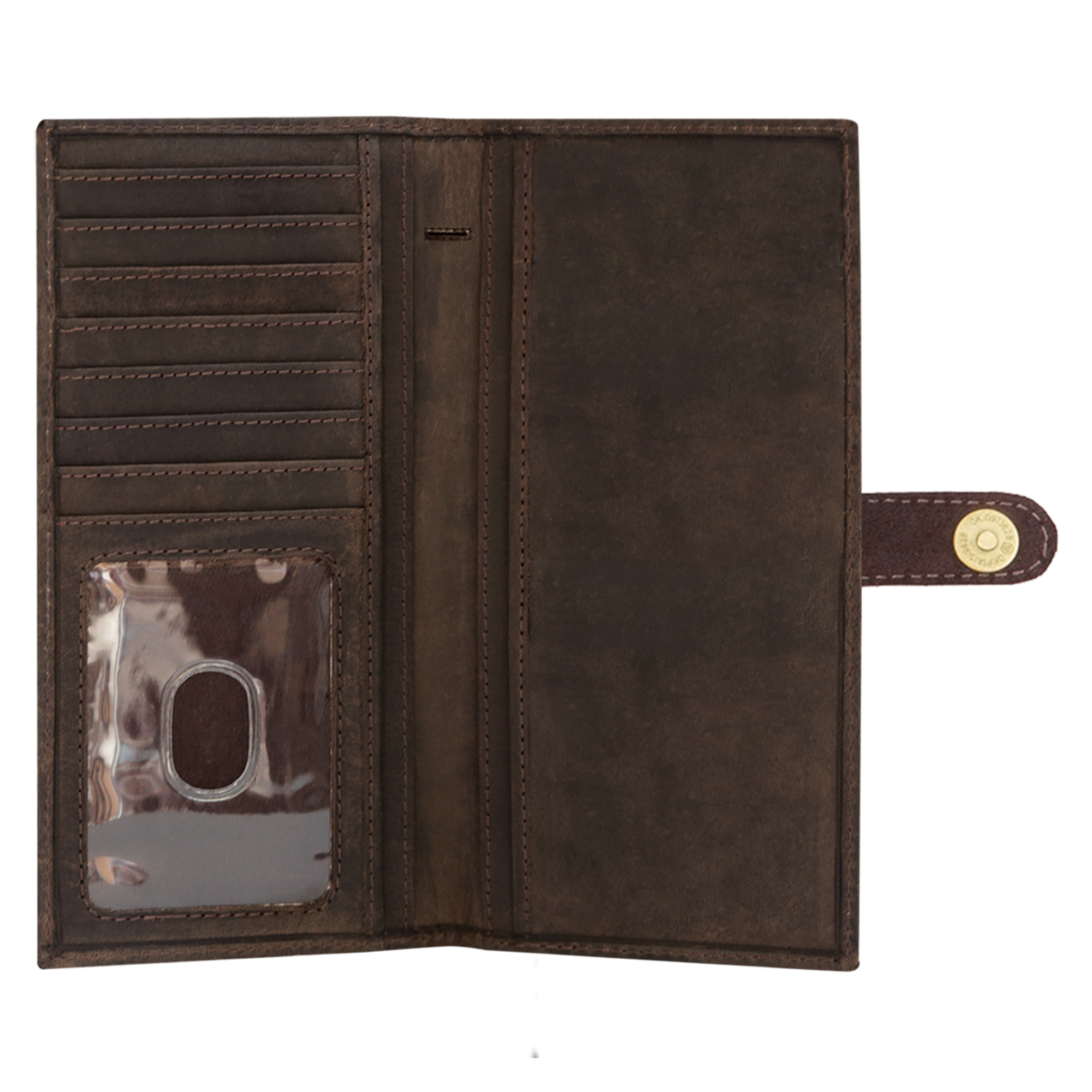 Leather Checkbook Wallet with Strap