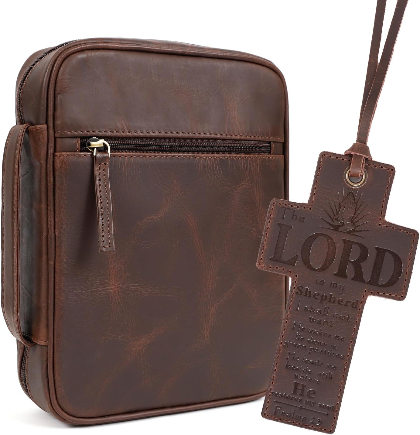 Study Leather Bible Case (Brown)
