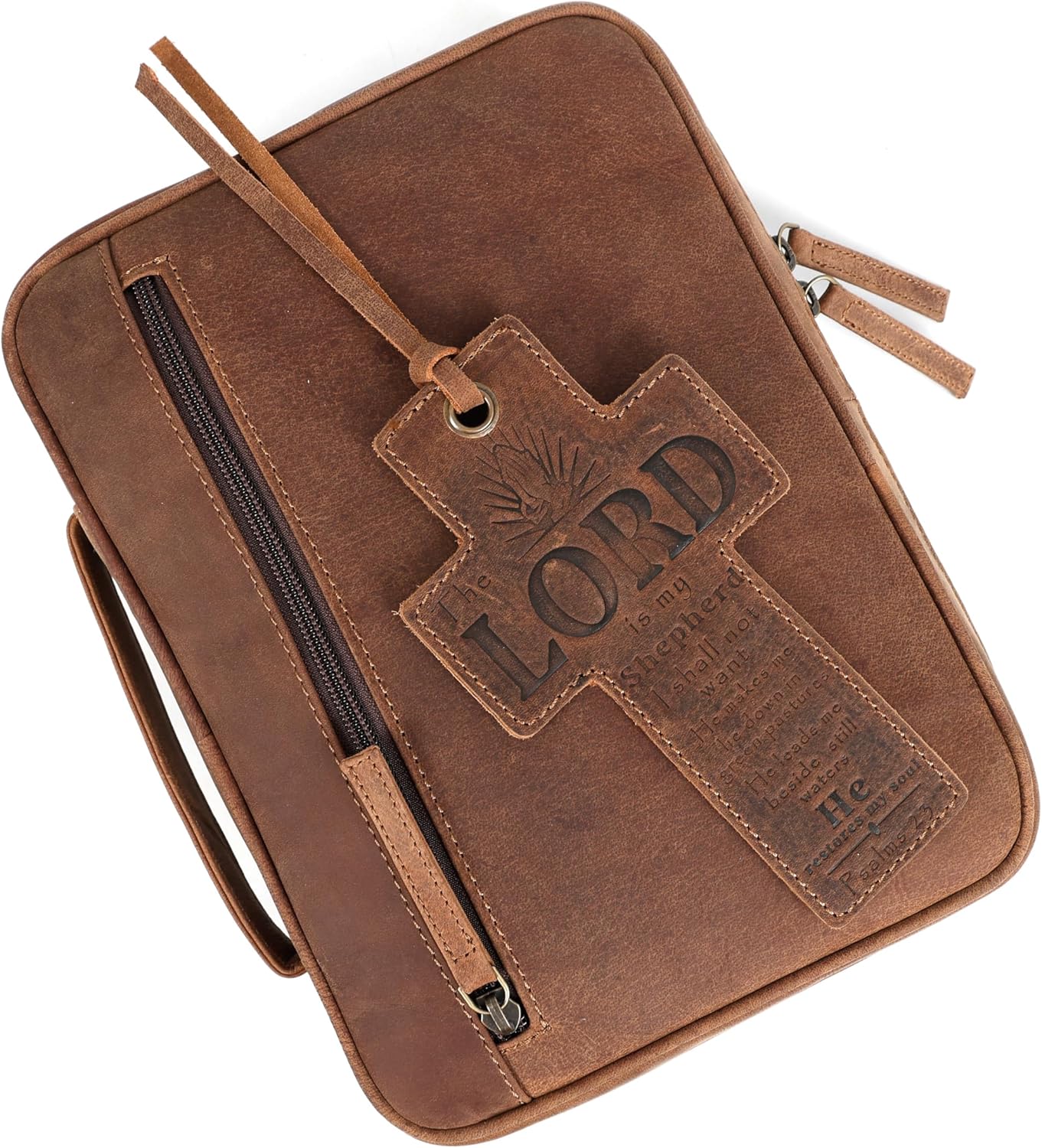 Study Bible Cover with Psalm 23 Cross Tag