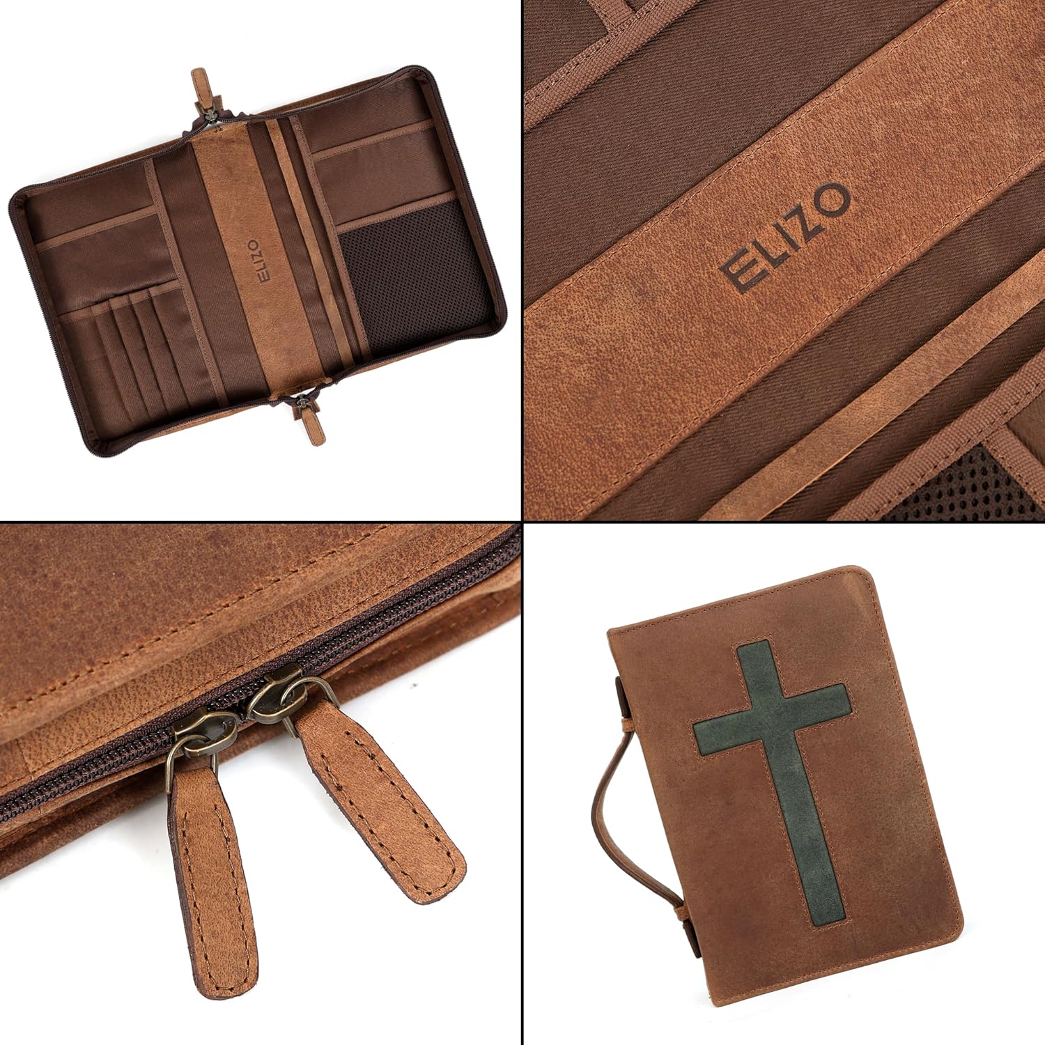 Cross Leather Bible Cover