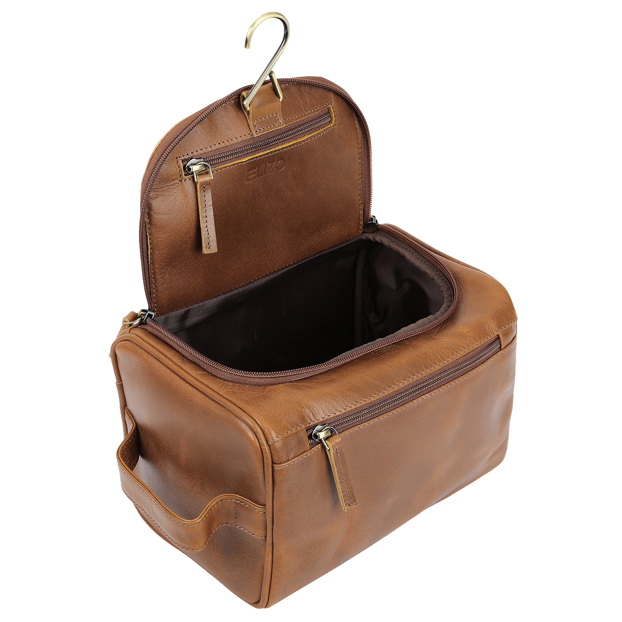 Leather Toiletry Bag Dopp Kit - Savanna (L)