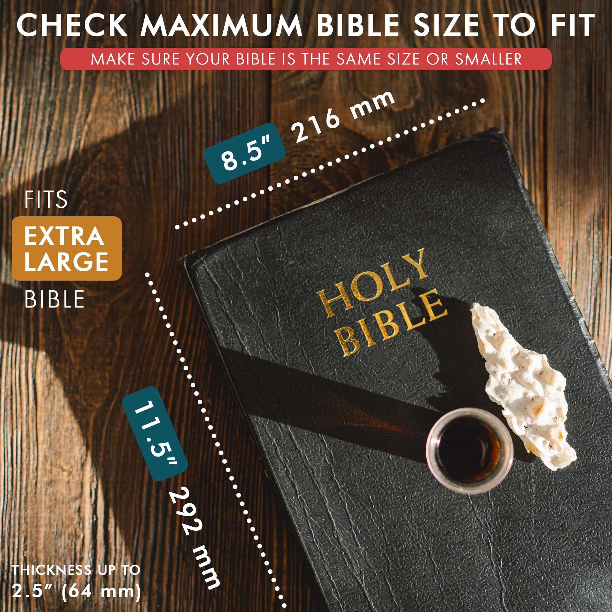 XL Leather Bible Cover Black