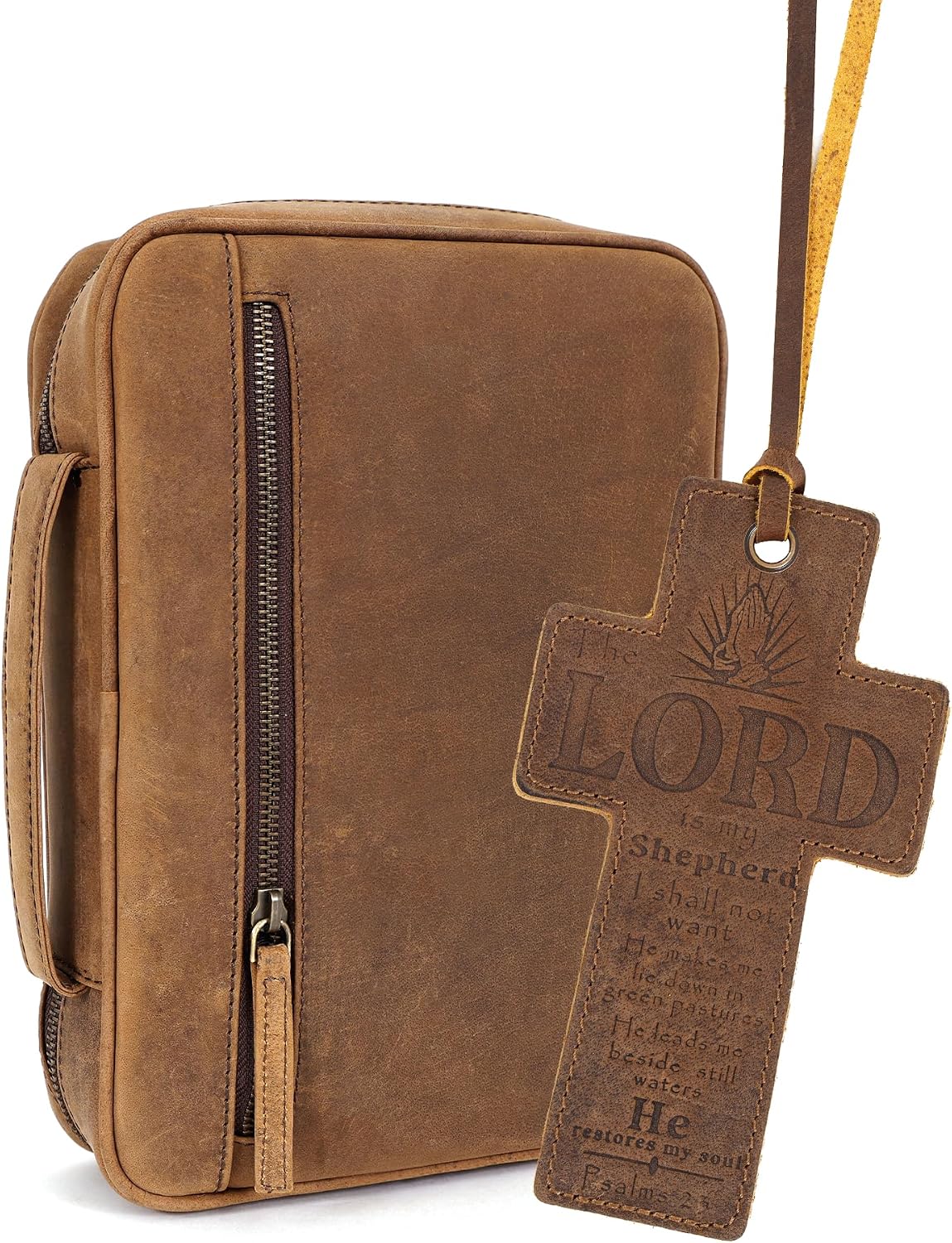 Study Leather Bible Case (Grizzly)