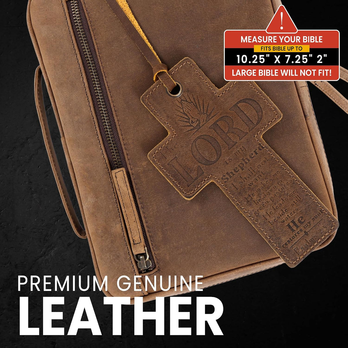 Study Leather Bible Case (Grizzly)