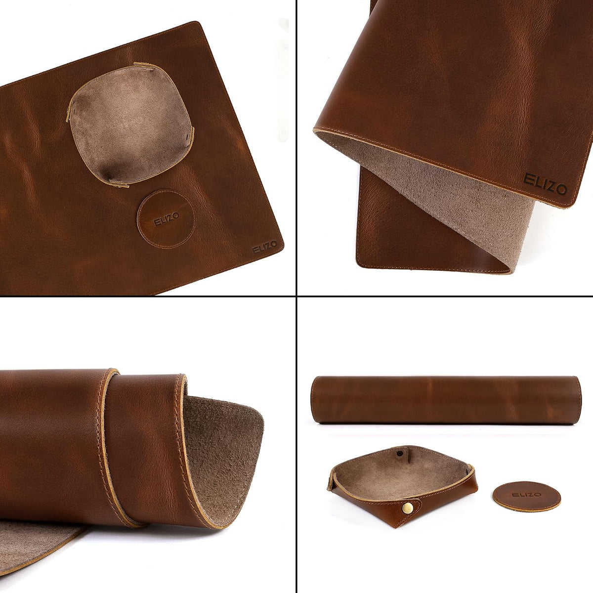 Leather Desk Mat Set (3mm) Double layer (Antique)