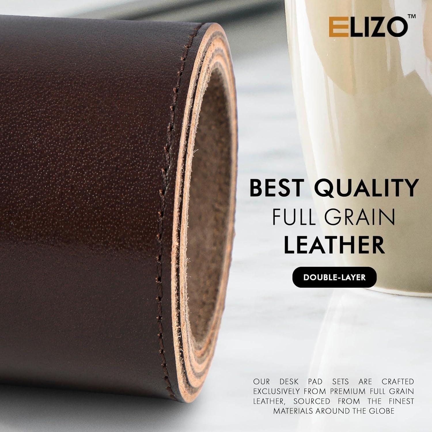 Leather Desk Mat Set (3mm) Double layer (Java) - Elizo