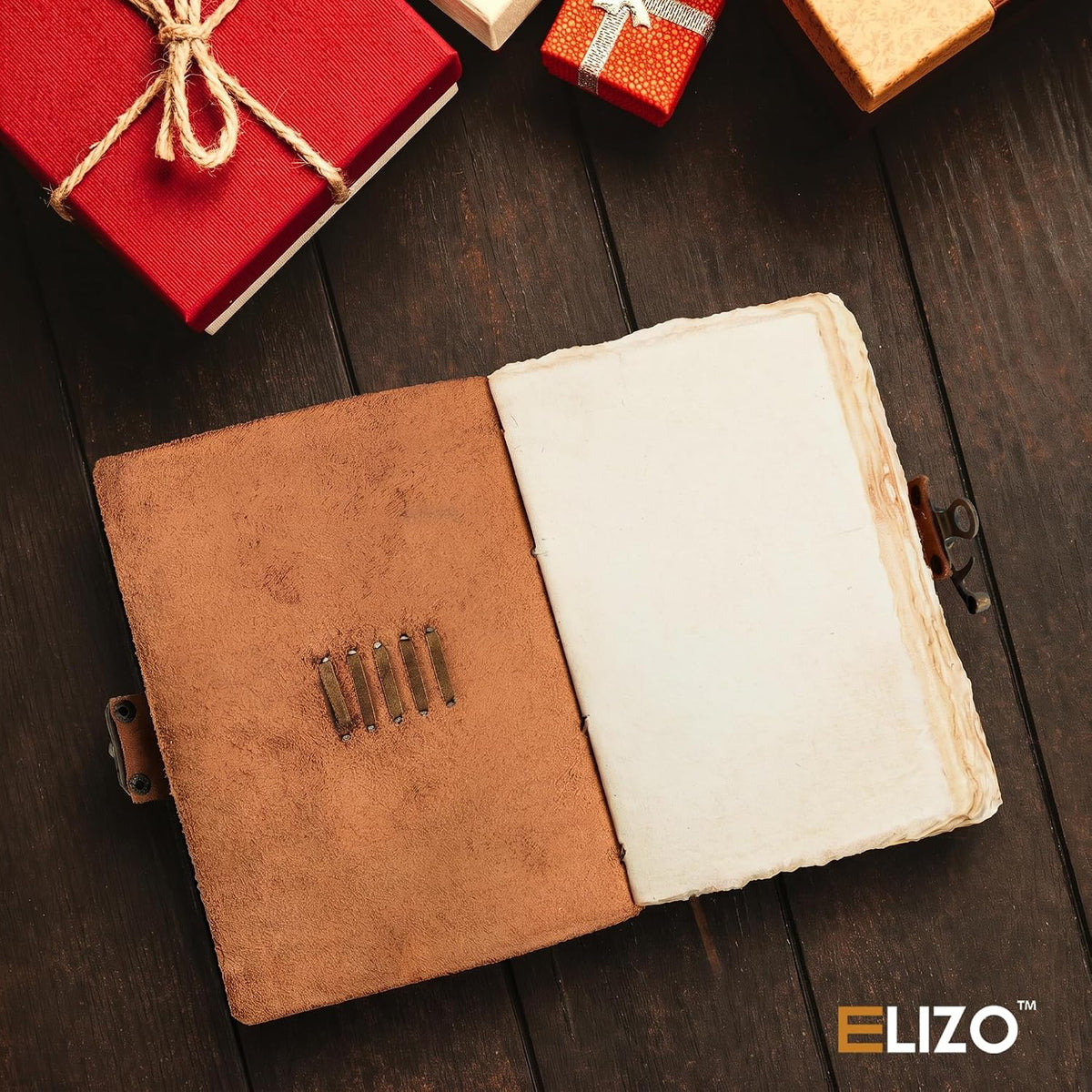 Leather Journal (4X6) - Thick Strap & Lock Closure - Teak Brown