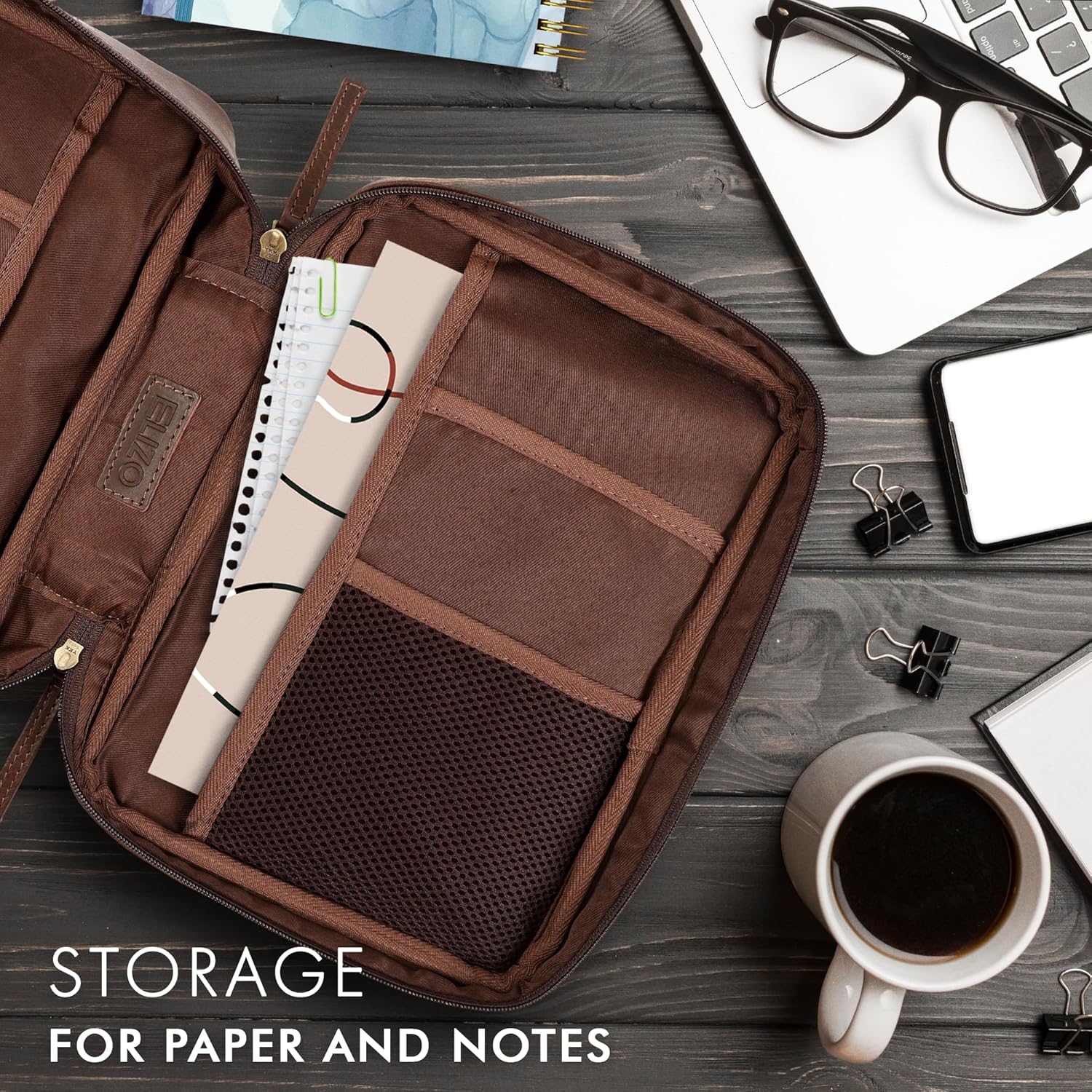 Study Leather Bible Case (Brown)