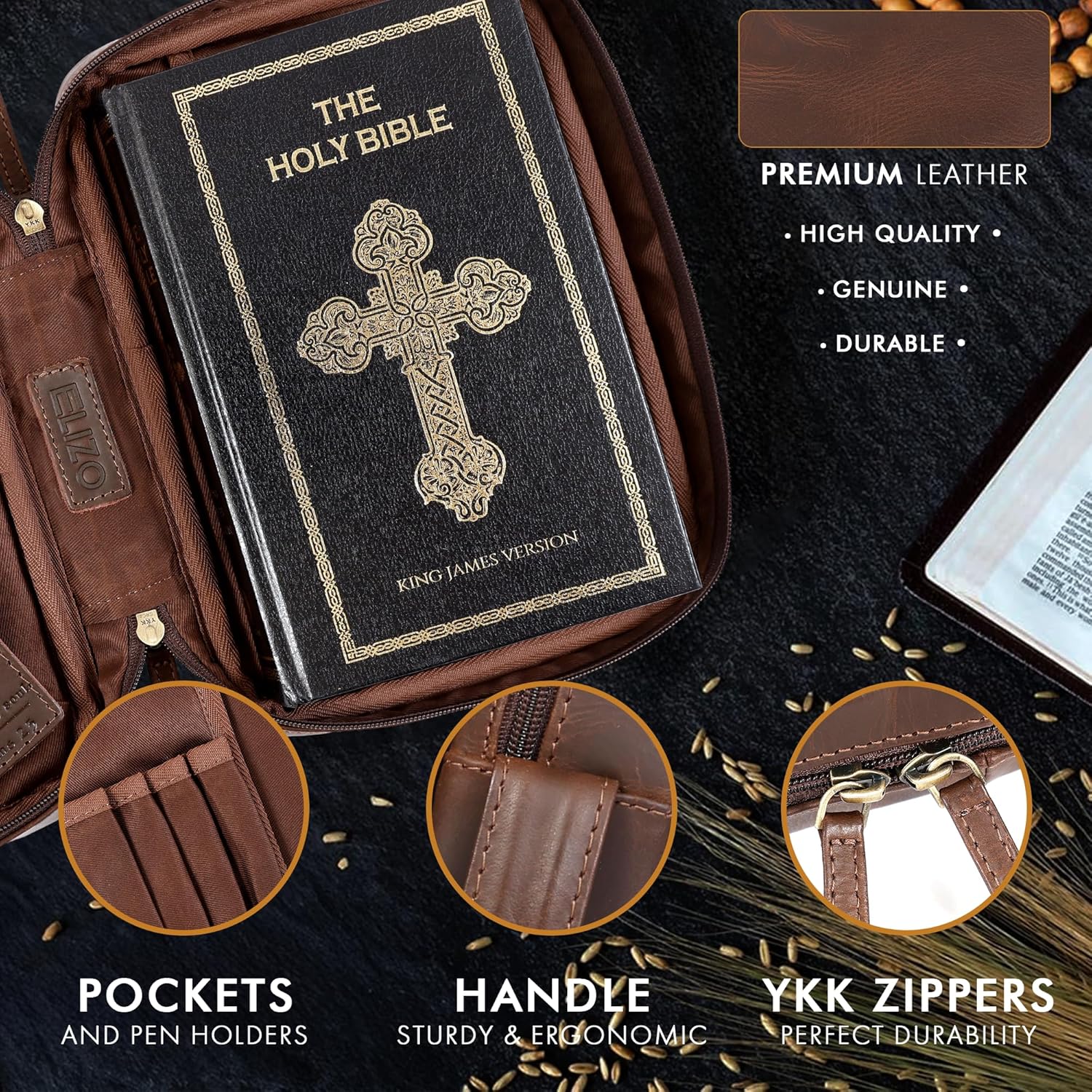 Standard Leather Bible Case (Brown)