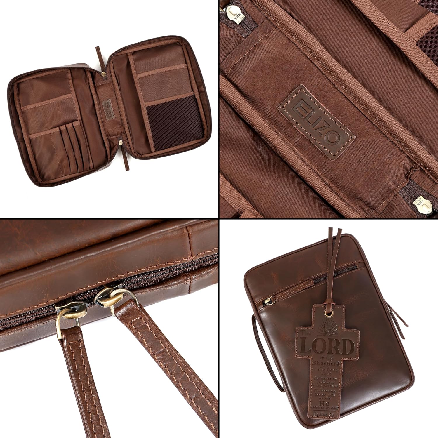 Study Leather Bible Case (Brown)