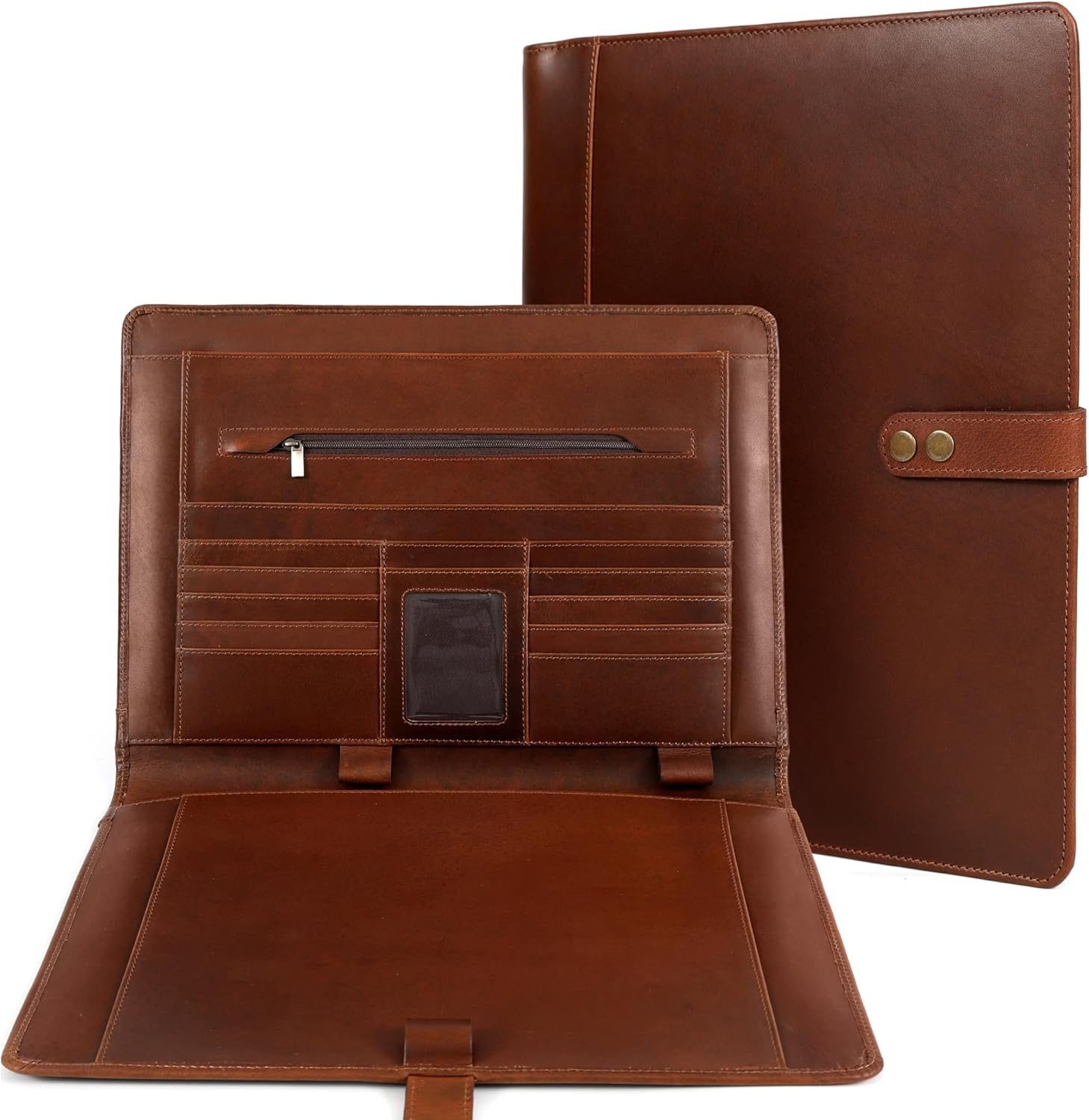 Leather Portfolio Organizer (Antique, Letter Strap)