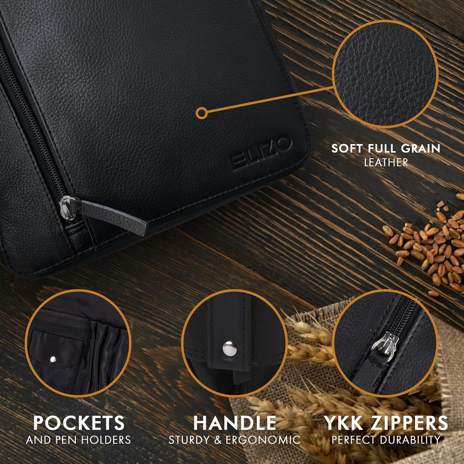 Study Leather Bible Case (Black)