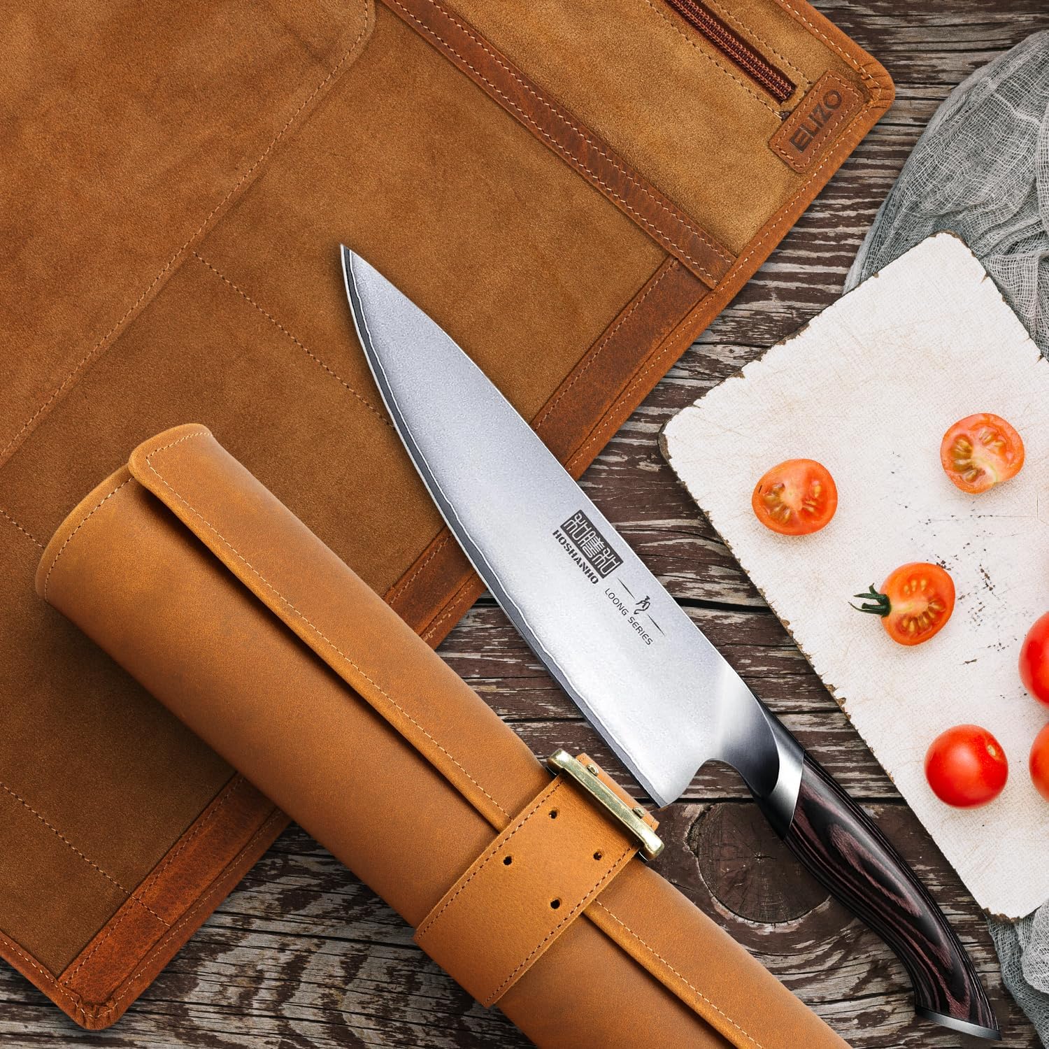 Leather Knife Roll  for Chefs – 4 Slots