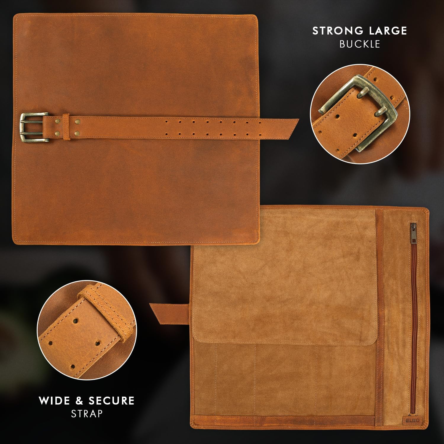 Leather Knife Roll  for Chefs – 4 Slots