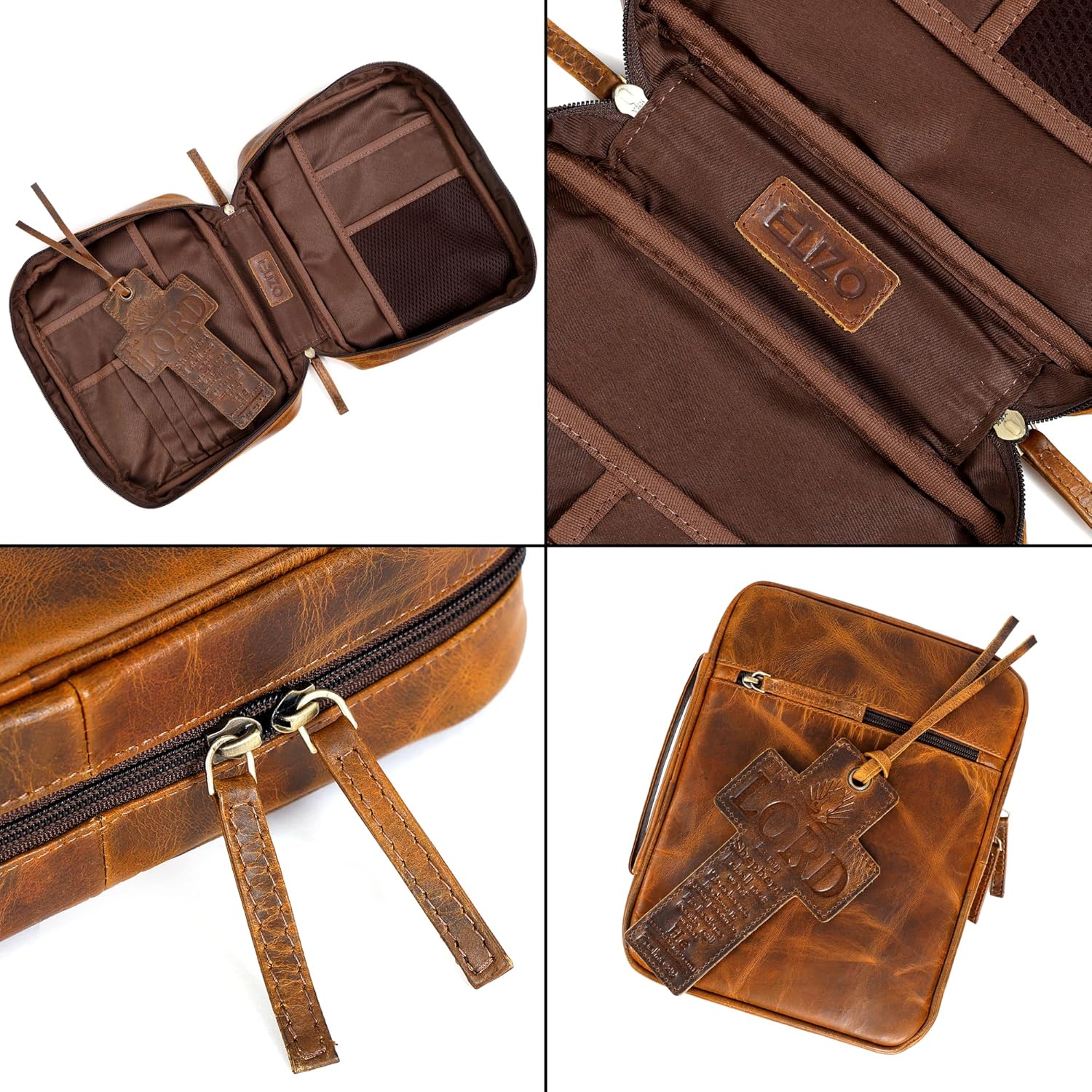 Large Leather Bible Case (Buckskin)