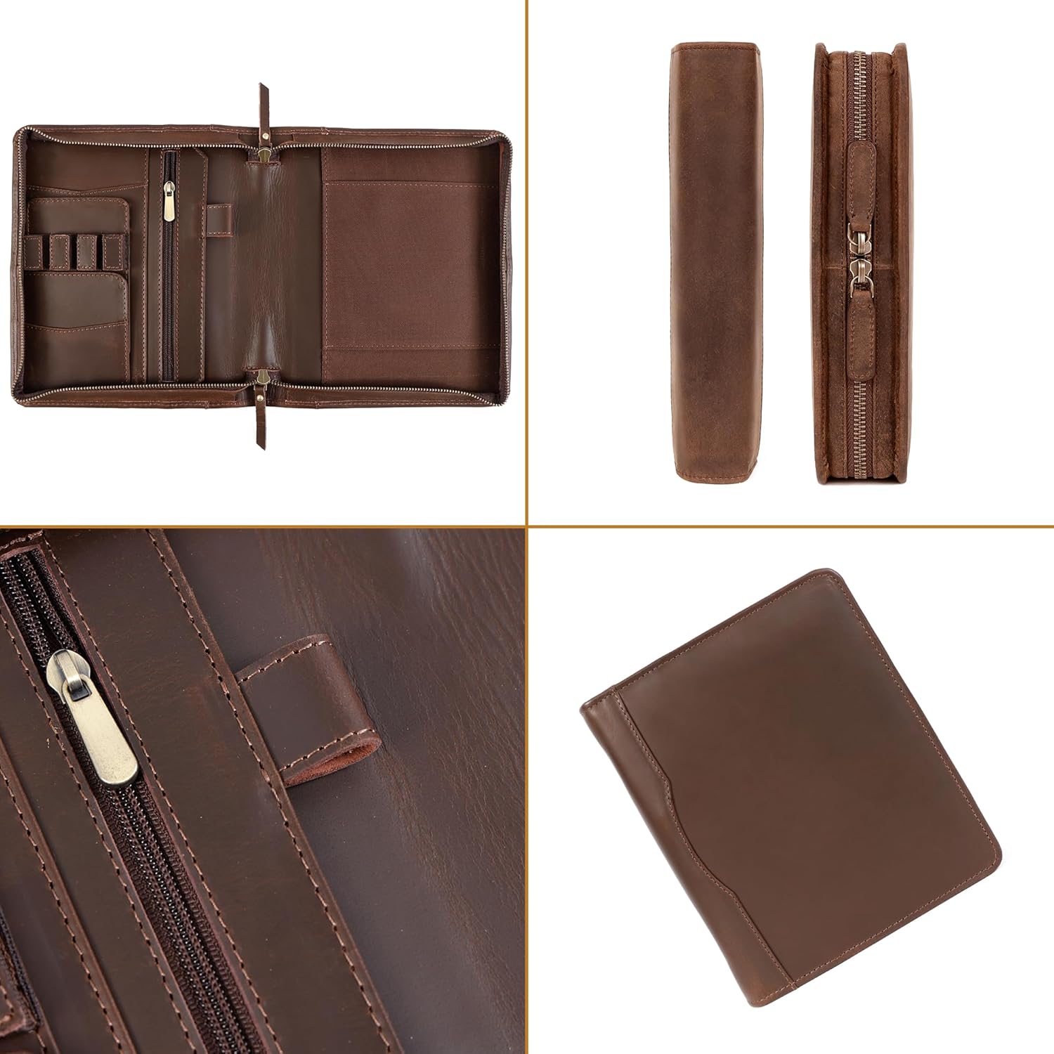 A5 Leather Portfolio & Notebook Cover (Buff)