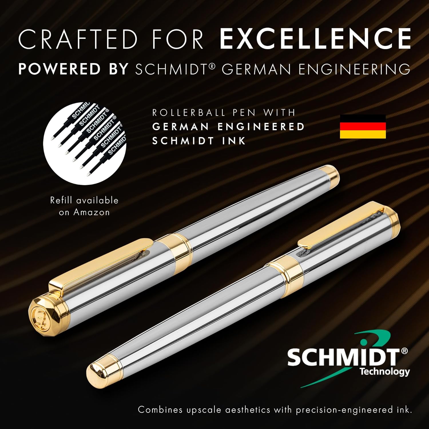 Executive Rollerball Pen (Gold/Chrome)