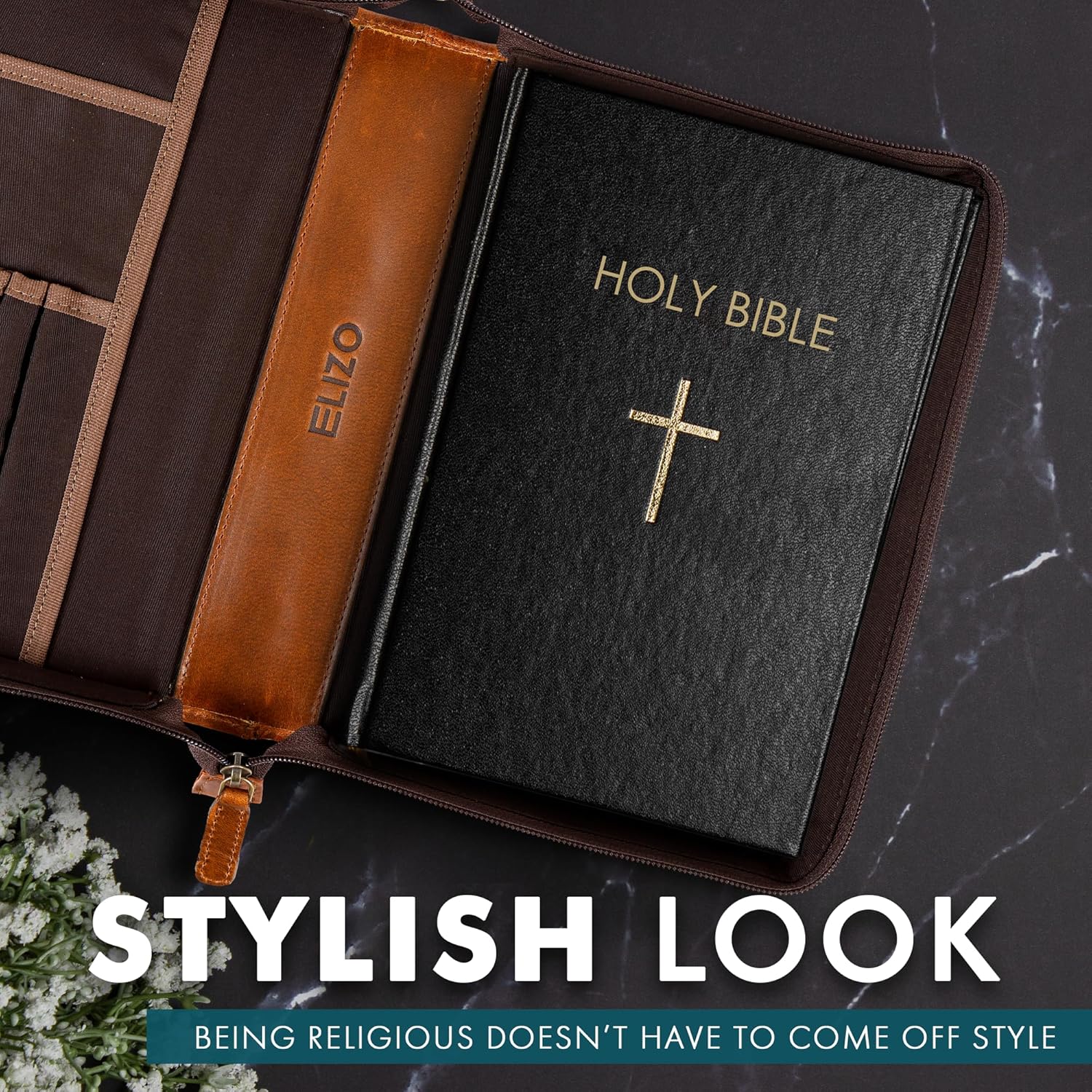 Small Leather Bible Case (Cognac/Tan)