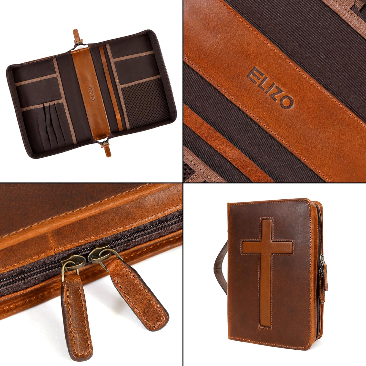 Small Leather Bible Case (Cognac/Tan)