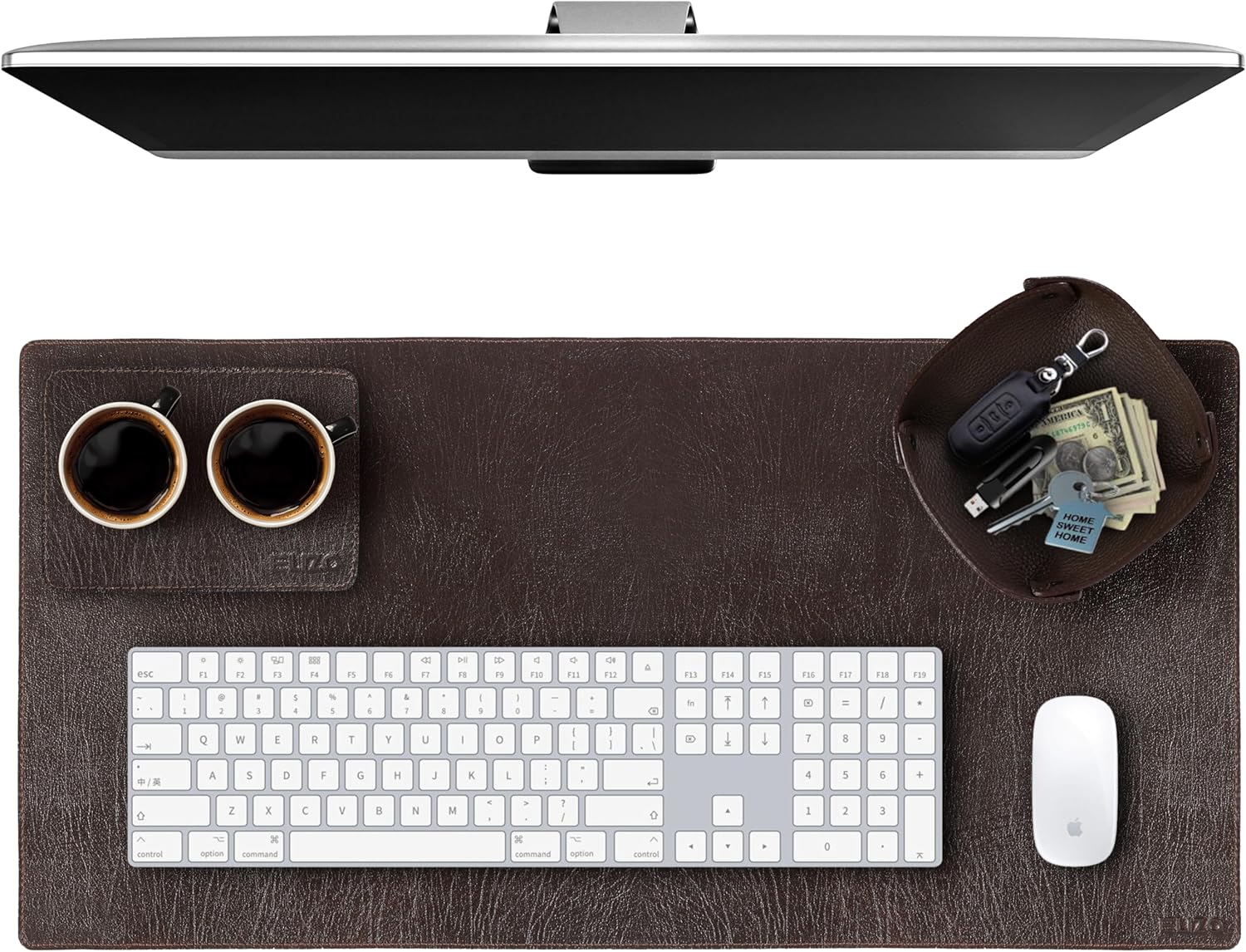 Leather Desk Mat Set (3mm) Double layer (Espresso)