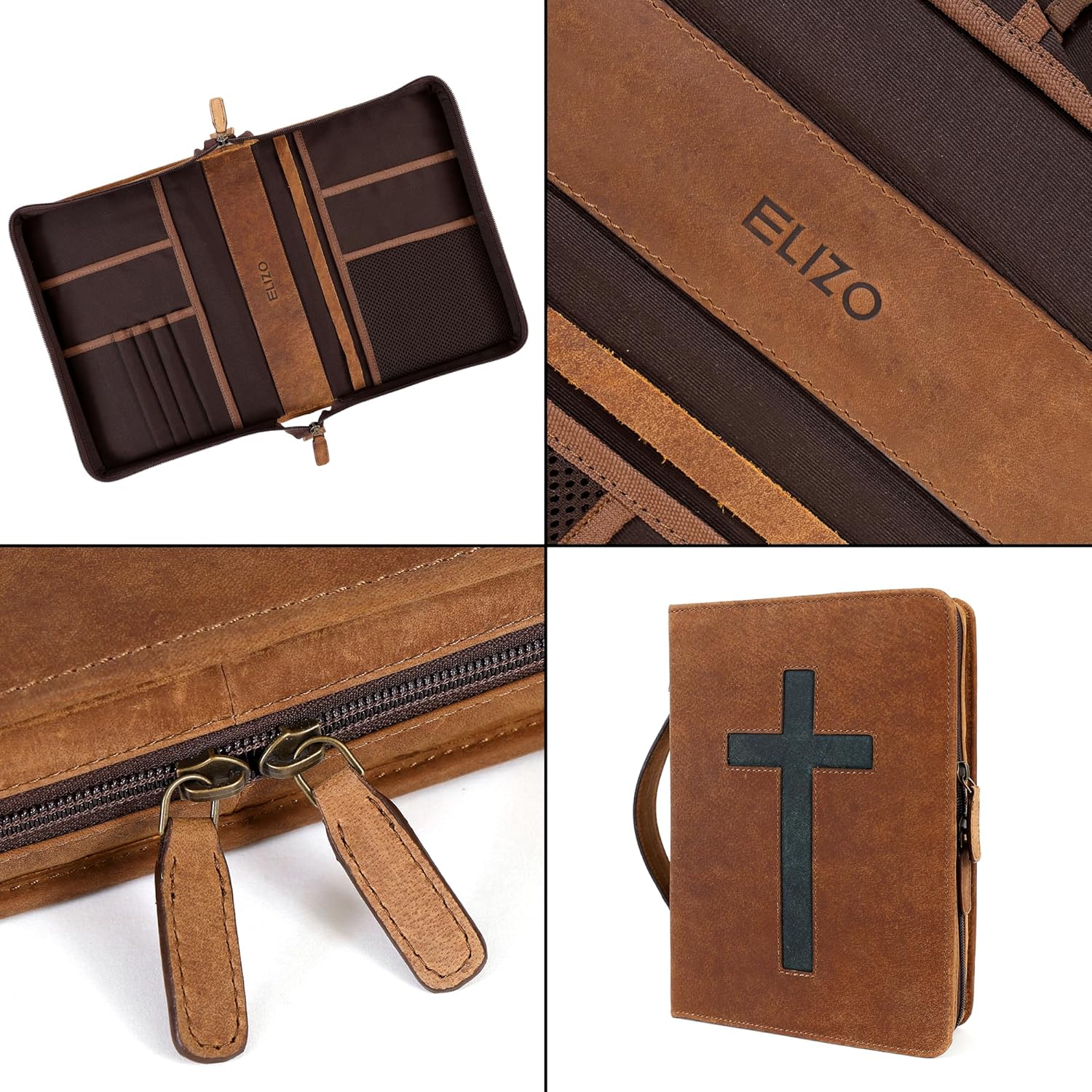 Study Leather Bible Case (Saddle Green)
