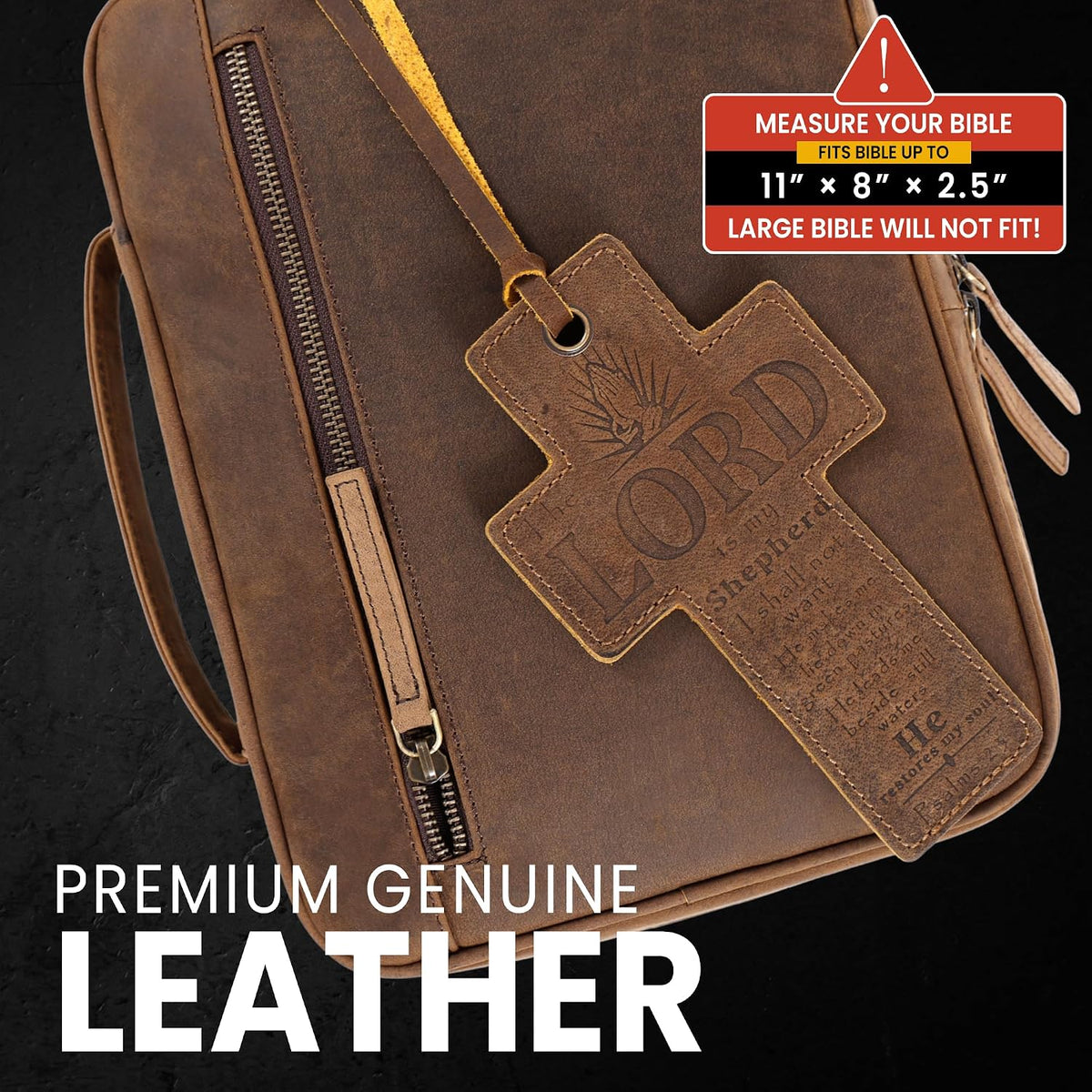 Extra Large Leather Bible Case (Grizzly)