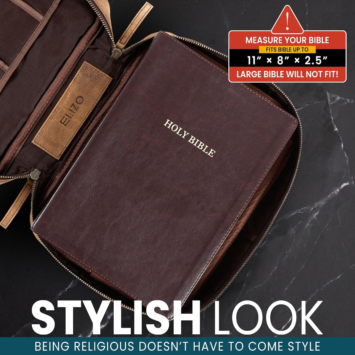 Extra Large Leather Bible Case (Grizzly)