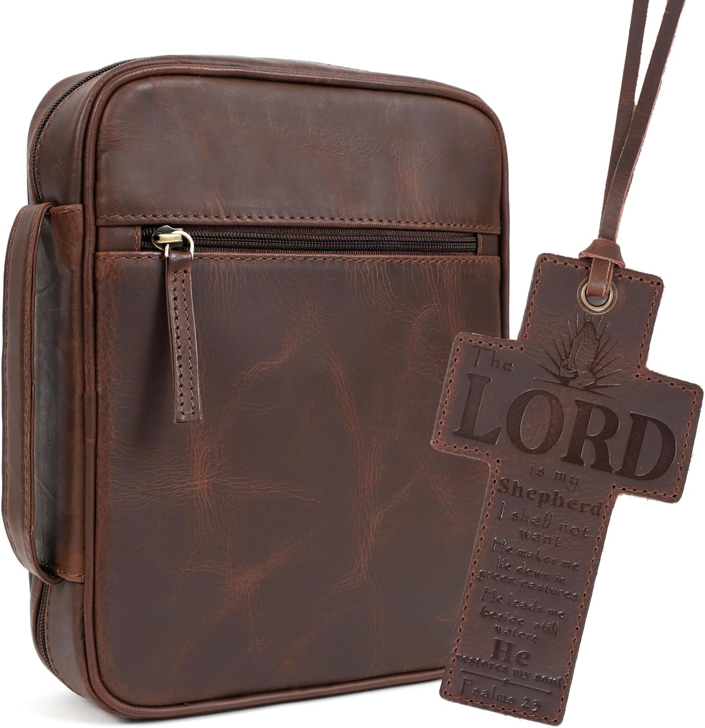 Large Leather Bible Case (Bourbon)