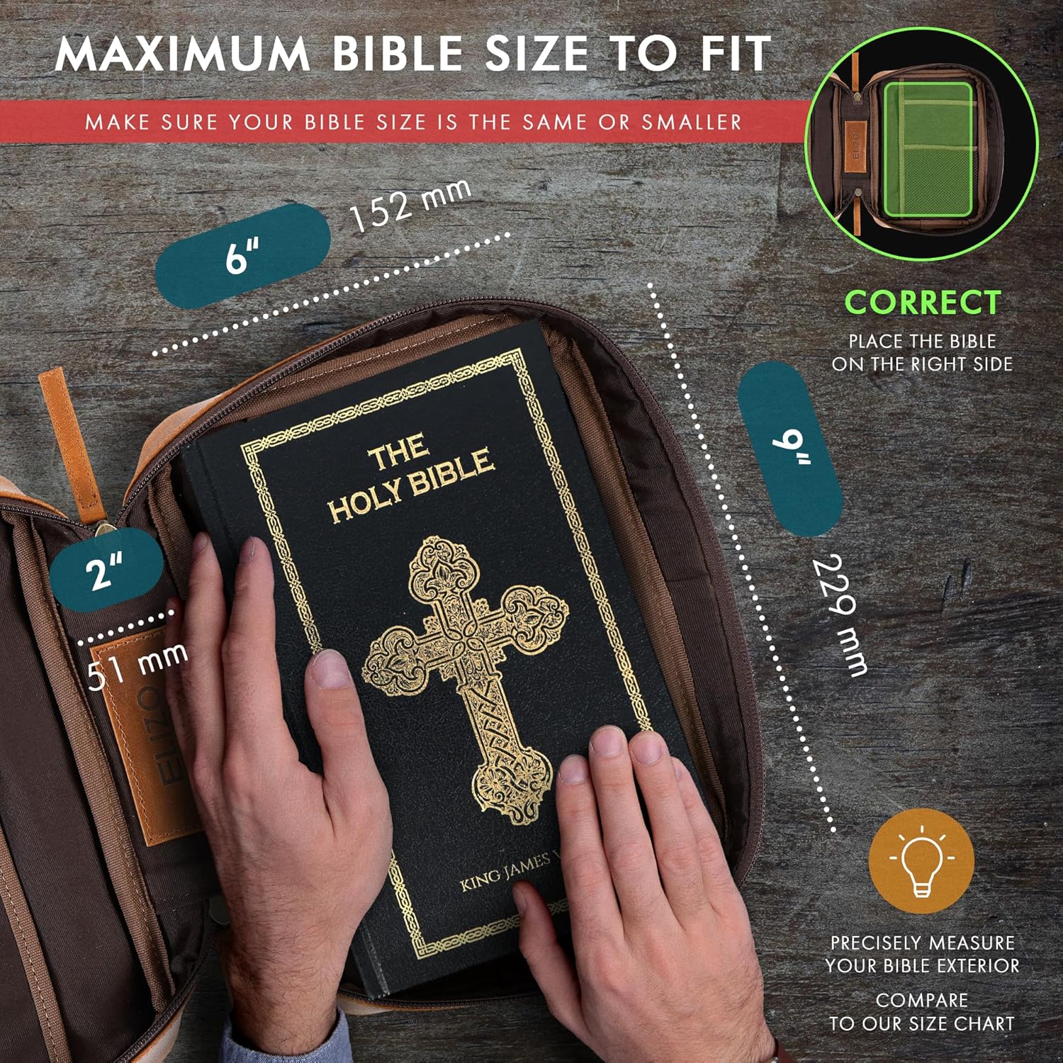 Standard Leather Bible Case (Saddle)