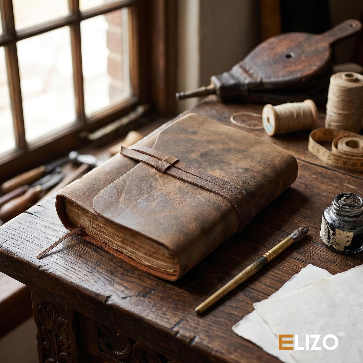 Leather Journal (5X7) - Strap Closure - Teak Brown