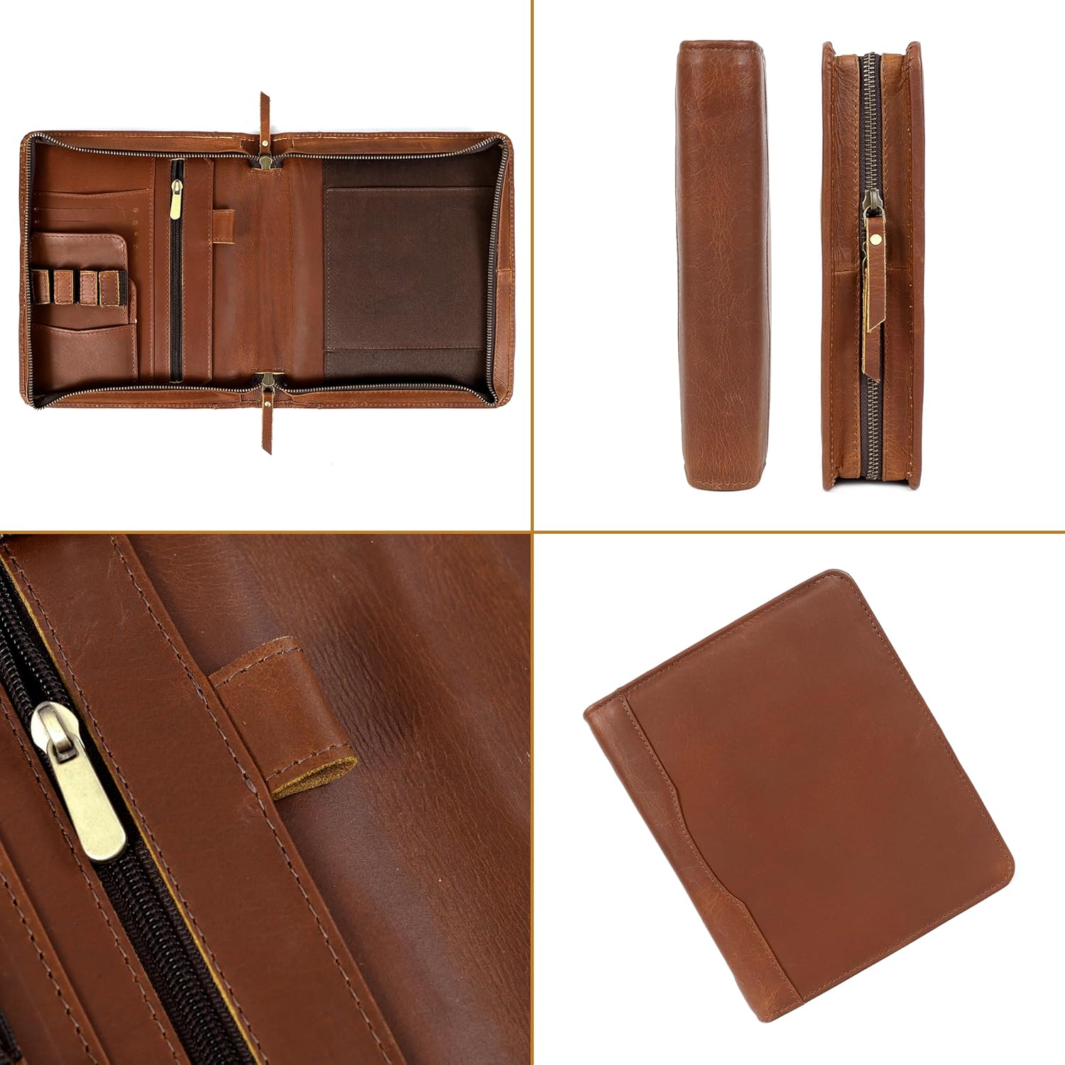 A5 Leather Portfolio & Notebook Cover (Tan)