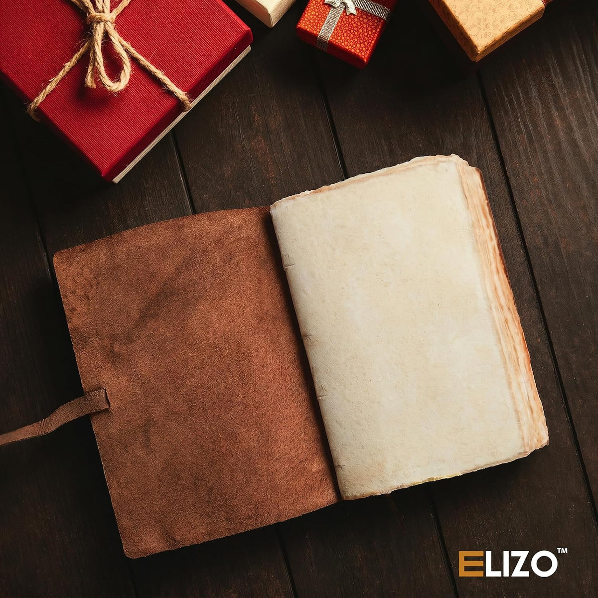 Leather Journal (4X6) - Strap Lock Closure - Teak Brown