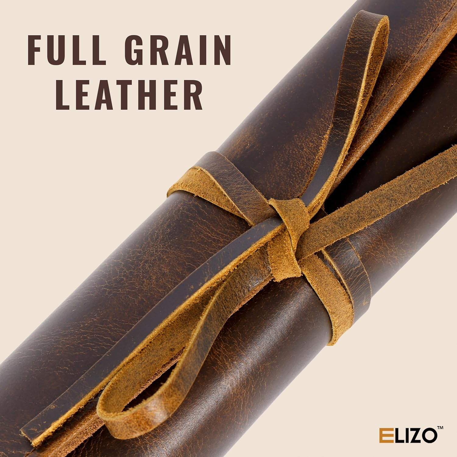Full Grain Leather Knife Roll for Chefs - Classic