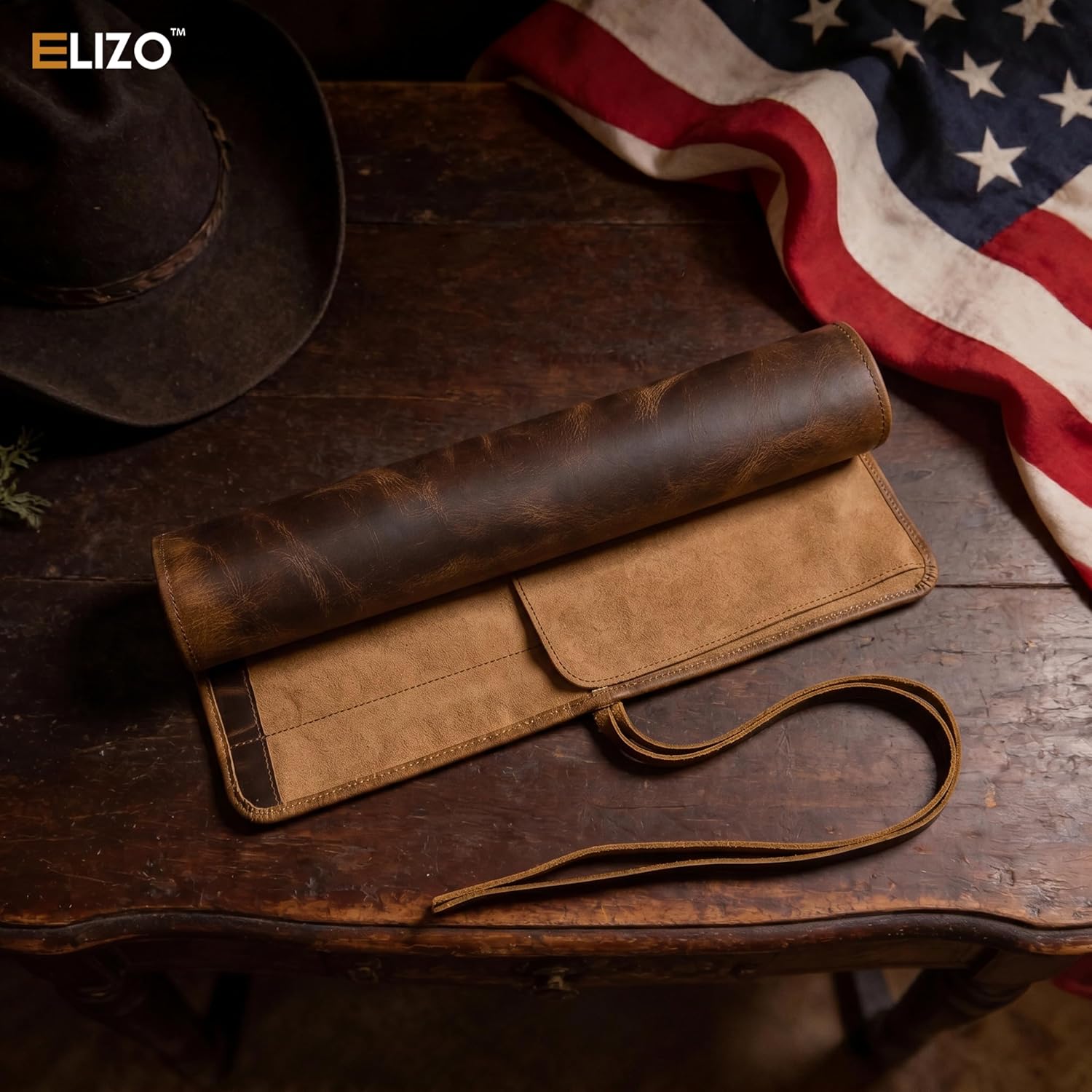 Full Grain Leather Knife Roll for Chefs - Classic