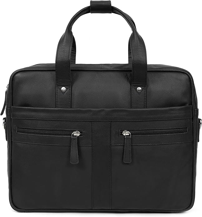 Leather Briefcase for 16-Inch Laptop (Black), #product_type - Elizo